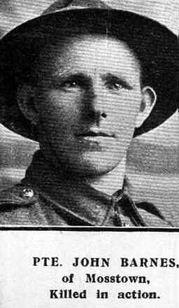 Portrait of Private John Barnes